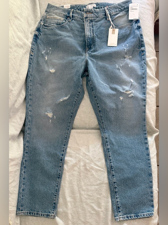 Good American Denim - Good American Good Classic Skinny Jeans Womens 12 31 Light Wash Distressed NWT
